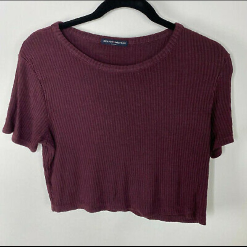 brandy melville ribbed crop short sleeve